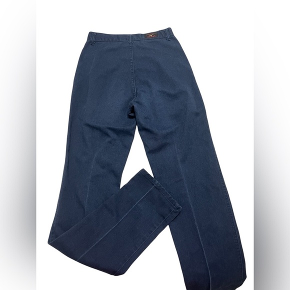 Vtg Jewell's Classic Bottoms Dark Blue V Front Hi Waisted Bareback Western Jeans - Picture 3 of 8
